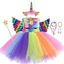 Kids Girls Unicorn Design LED Lights Sequin Tutu Dress for Halloween