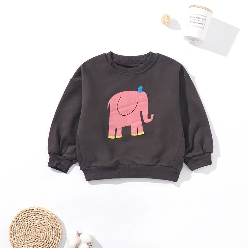 Kids Cartoon Print Long-Sleeved Winter Sweater