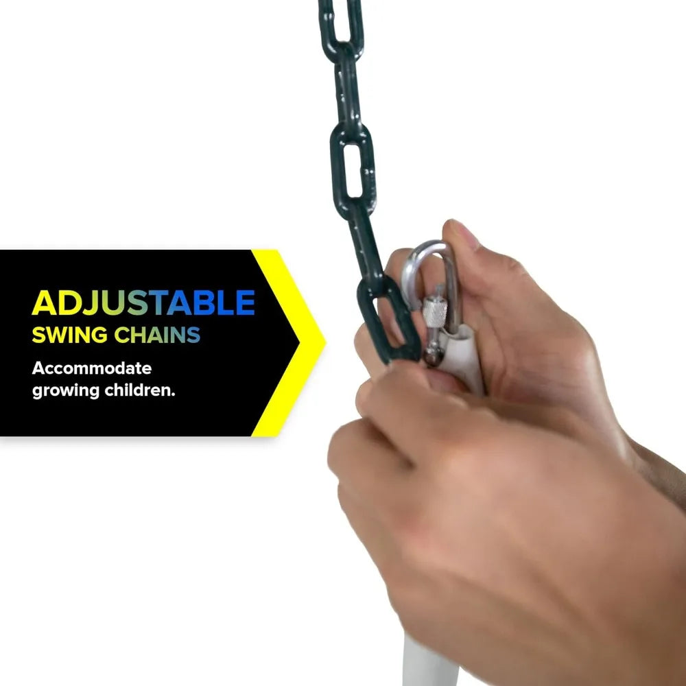 Adjustable Swing Sets Include Swing Seats, Trapeze Bar, and Glider childrensterritory