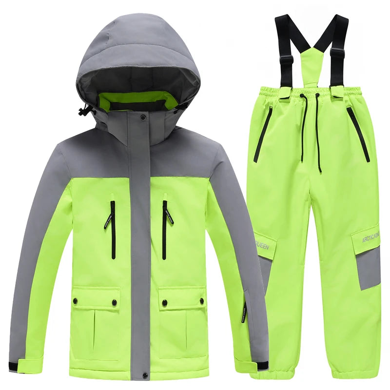 Kids Snowboard Clothing Set With Coat and Strap Pants childrensterritory