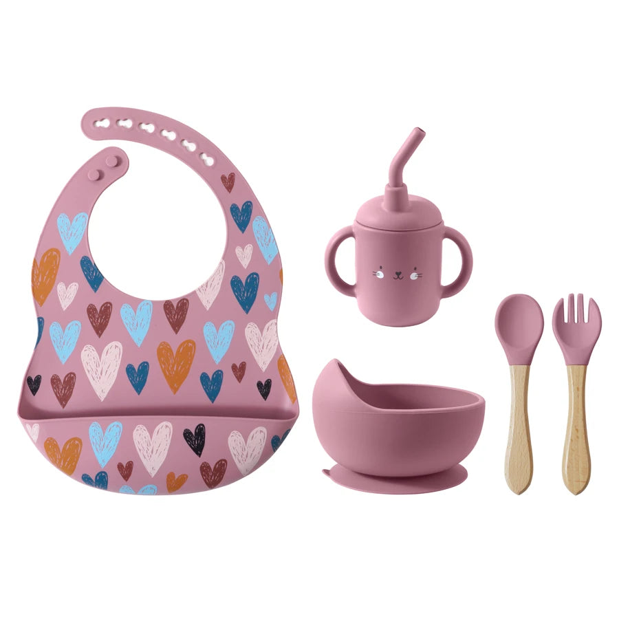 4/5/8Pcs Durable Silicone Tableware Set for Toddlers childrensterritory