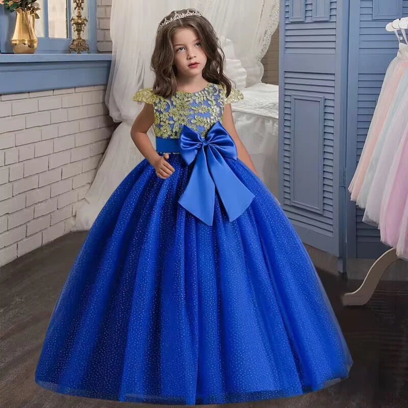 Big Bow, Gauze Lace Princess Birthday Party Dresses for Girls childrensterritory