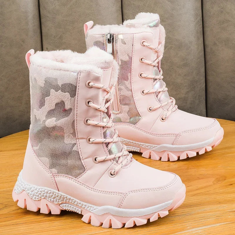 Long Plush Thickened High-Top Snow Boots for Kids childrensterritory