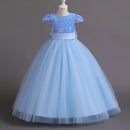 Sequin Bow Design Fluffy Formal Evening Party Dresses childrensterritory