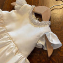 Pearl Neck Design Fluffy Kids Girls First Communion Dresses childrensterritory