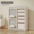 Kids Toy Storage Organizer with Three Cabinets and Ten Toy Bins