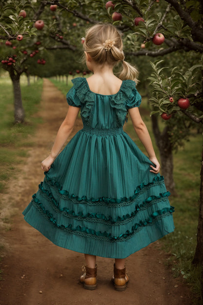 Kids Girls Lace Design Summer Princess Dresses