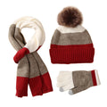 Little Boys and Girls Knitted Warm Plush Hat Scarf Gloves Set