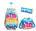 Printed 3pcs Kids School Bags On Wheels for Boys and Girls