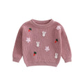Baby Girls Cartoon Embroidery Knitted Easter Sweater childrensterritory