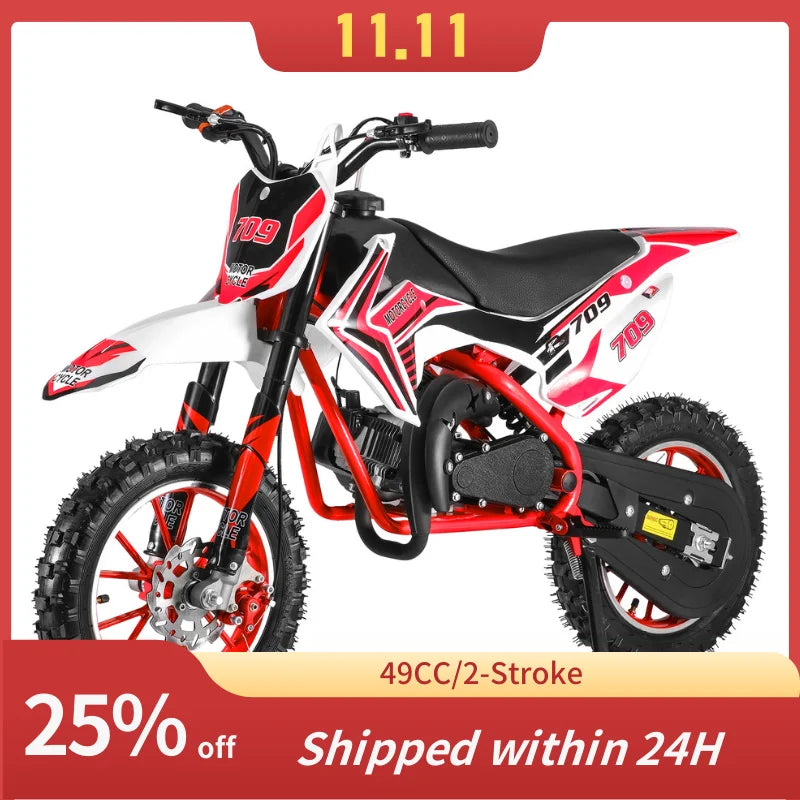 Off-road Mini Motorcycle for Kids with Front and Rear Disc Brakes childrensterritory