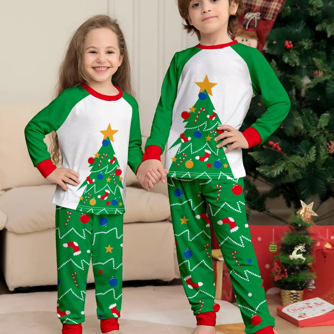 Long Sleeves Christmas Print Family Matching Clothing Set