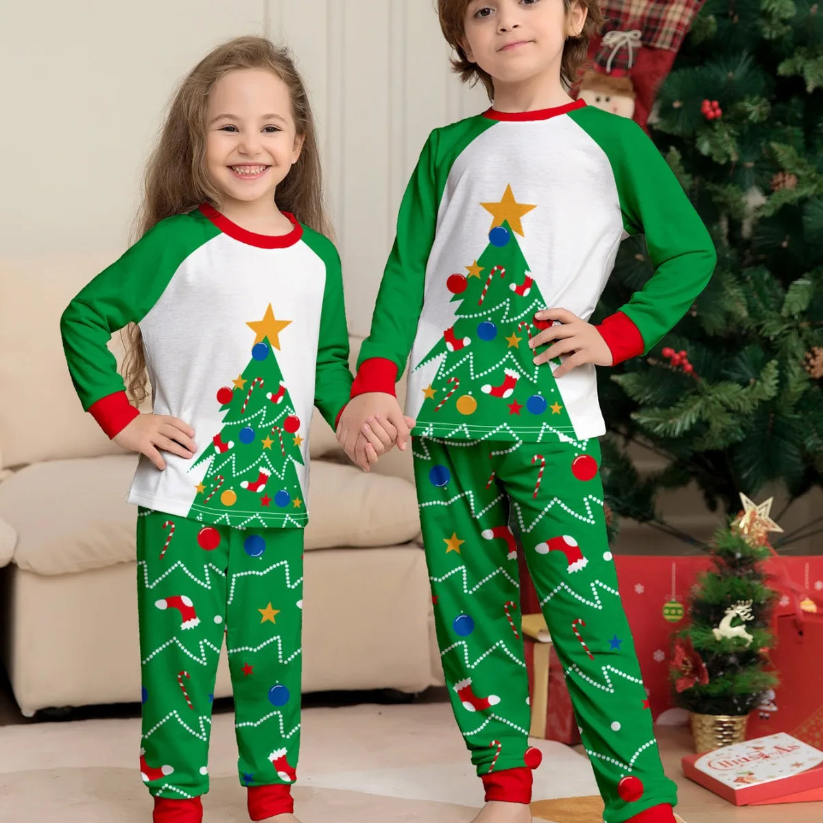 Long Sleeves Christmas Print Family Matching Clothing Set