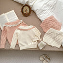Baby Girl Hollow Out Knitwear Outfit Set