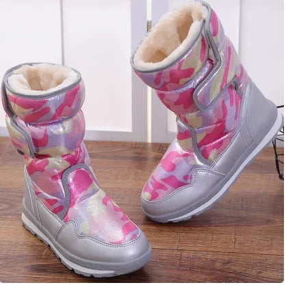 Kids Girls Non Slip Warm Waterproof Long Snow Boots