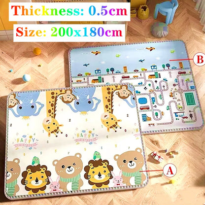 Fold-able Cartoon Play Mat/Rug for Baby Room