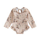 Floral Print Baby Girl Backless Long Sleeve Swimwear childrensterritory