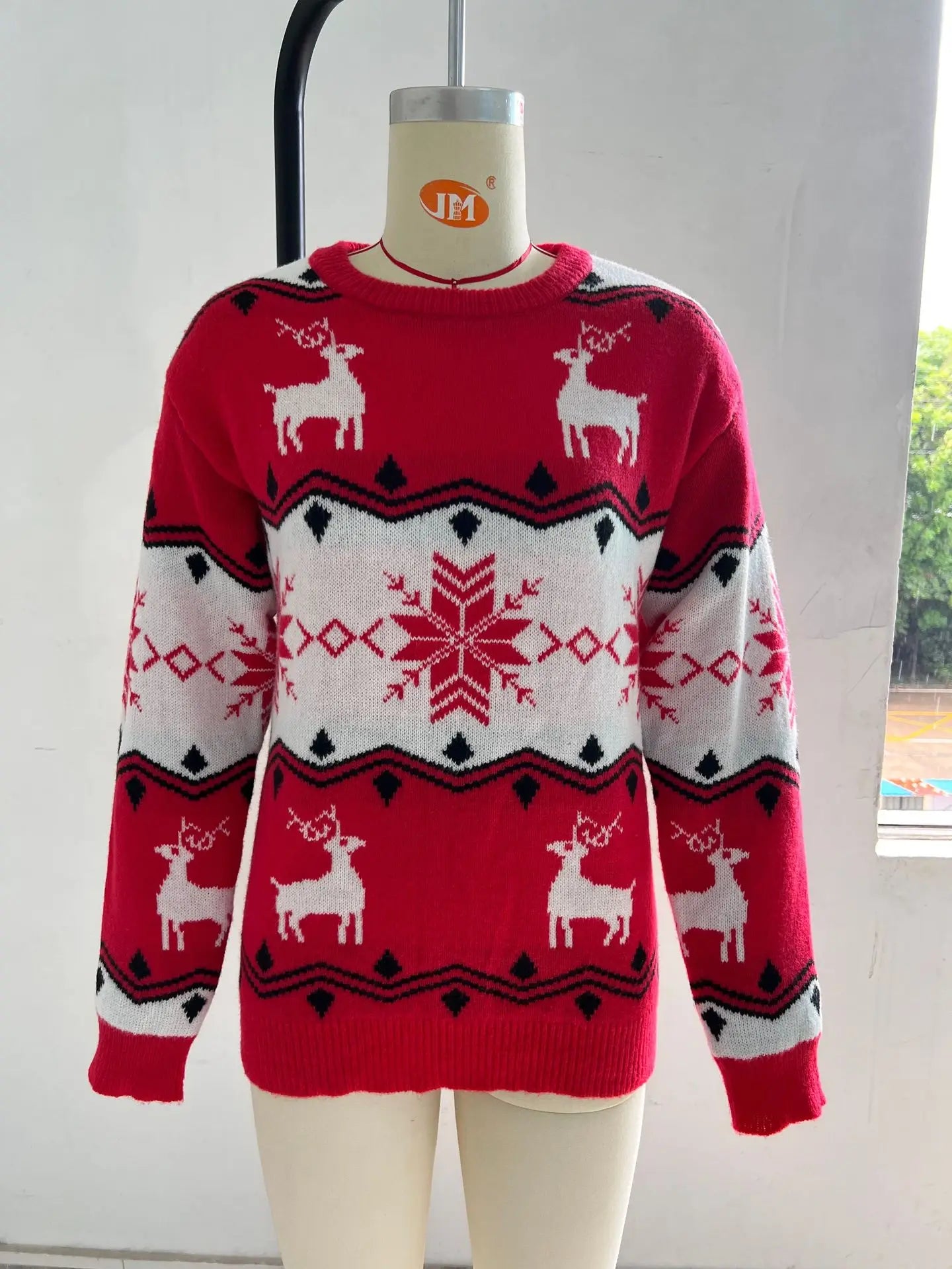 Jacquard Print Matching Christmas Sweater for Mother Daughter
