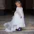 White Lace Girls Tulle Big Bow Princess Dress for First Communion childrensterritory