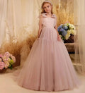 Designer Pink Fluffy Girls' Long Princess Dress for Wedding, Birthday childrensterritory