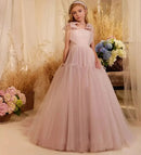 Designer Pink Fluffy Girls' Long Princess Dress for Wedding, Birthday childrensterritory