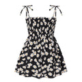 Little Girls Floral Halter Style Summer Cotton Dresses childrensterritory