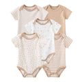 Cartoon Print Baby Girls Short Sleeve Cotton Romper Set