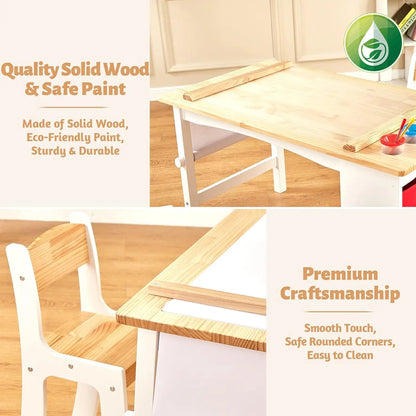 Kids Craft Table with Large Storage &amp; Paper Rolls