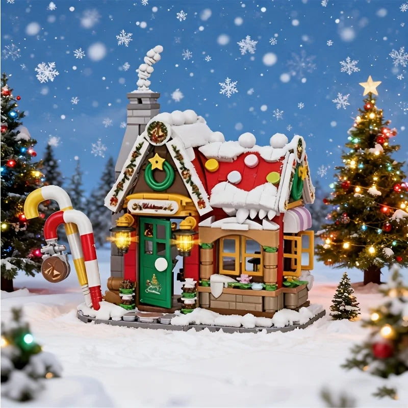 Mini Christmas House Building Blocks Toys Gift for Kids