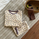 Floral Print Long Sleeves Warm Little Boys/Girls Winter Pajamas Set childrensterritory