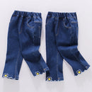 Kids Girls Heart Pattern Casual Style Jeans childrensterritory