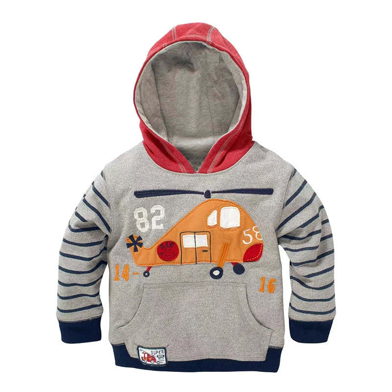 Long-Sleeved Cartoon Print Winter Hoodies For Kids
