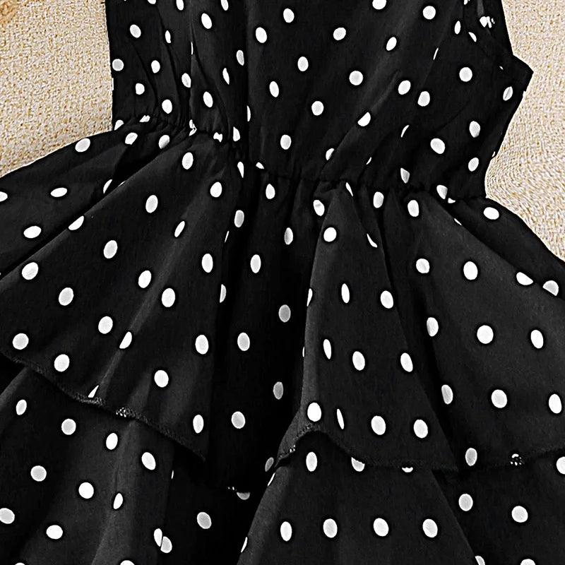 Kids Girls Polka Dot Stylish Summer Holiday Dresses childrensterritory