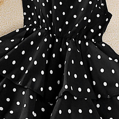Kids Girls Polka Dot Stylish Summer Holiday Dresses childrensterritory