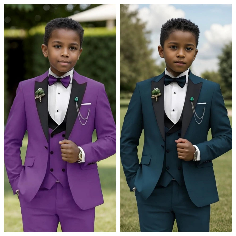 Kids Boys Slim Fit Formal 4 Pieces Wedding Outfit childrensterritory