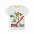 Little Boys Cartoon Excavator Pattern Cotton T-Shirts childrensterritory