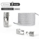 Colorful 1Pair Elastic Lace Shoelaces with Diamond Buckle childrensterritory