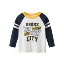 Rugby Letter Print Kids Boys Bottoming Cotton T-shirts childrensterritory
