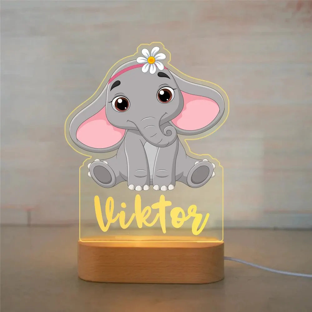 Personalized Cartoon Animal Design Night Light for Kids Room childrensterritory