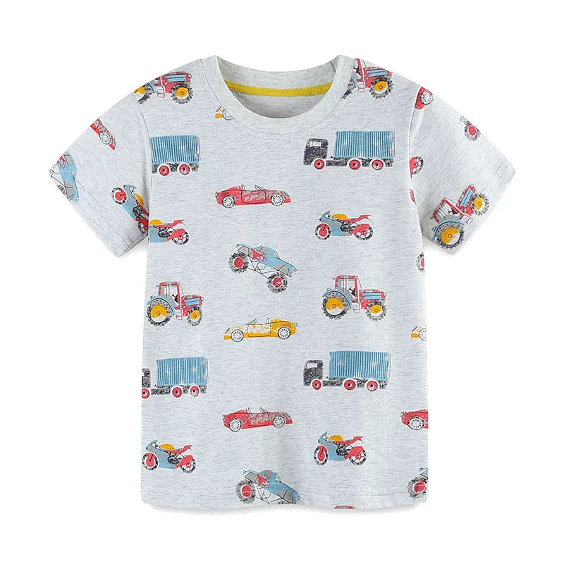 Boys Vehicles Print Casual Summer T-shirt childrensterritory