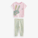 Cartoon Print Summer Dailywear Clothing Set For Girls childrensterritory
