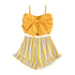 Kids Girl 2Pcs Big Bow Vest Top and Striped Floral Shorts Outfit childrensterritory