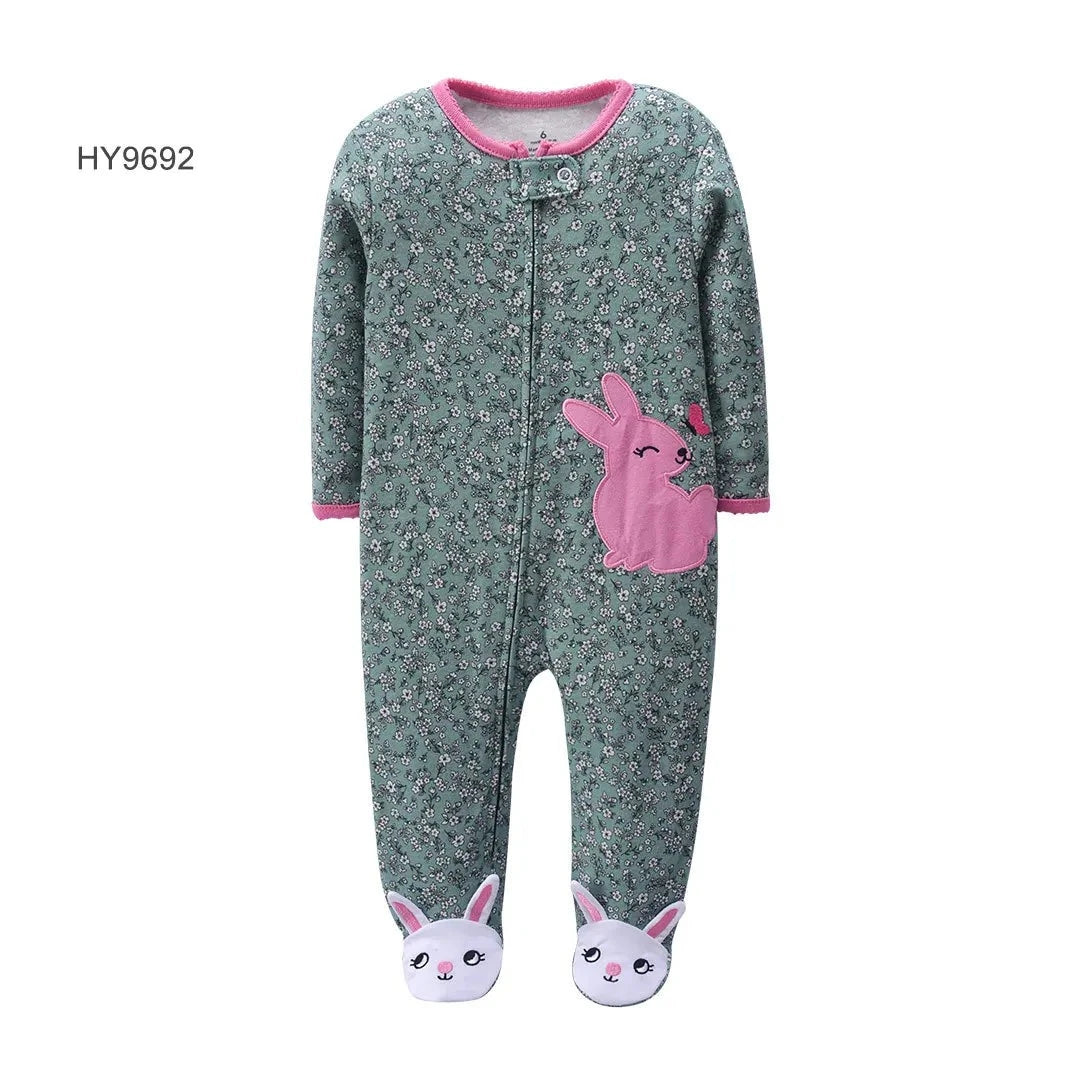Newborn One-Piece Cotton Rompers with Zipper for All Seasons childrensterritory