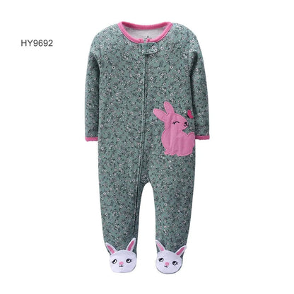 Newborn One-Piece Cotton Rompers with Zipper for All Seasons childrensterritory