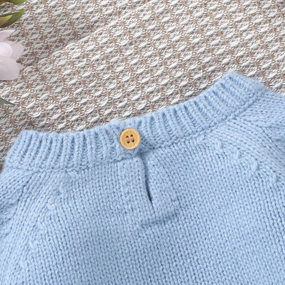 Round Neck Duck Embroidery Design Winter Sweater For Baby childrensterritory