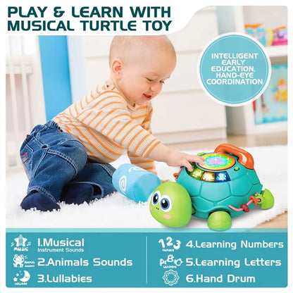 Montessori Musical Turtle Toy With Lights For Baby