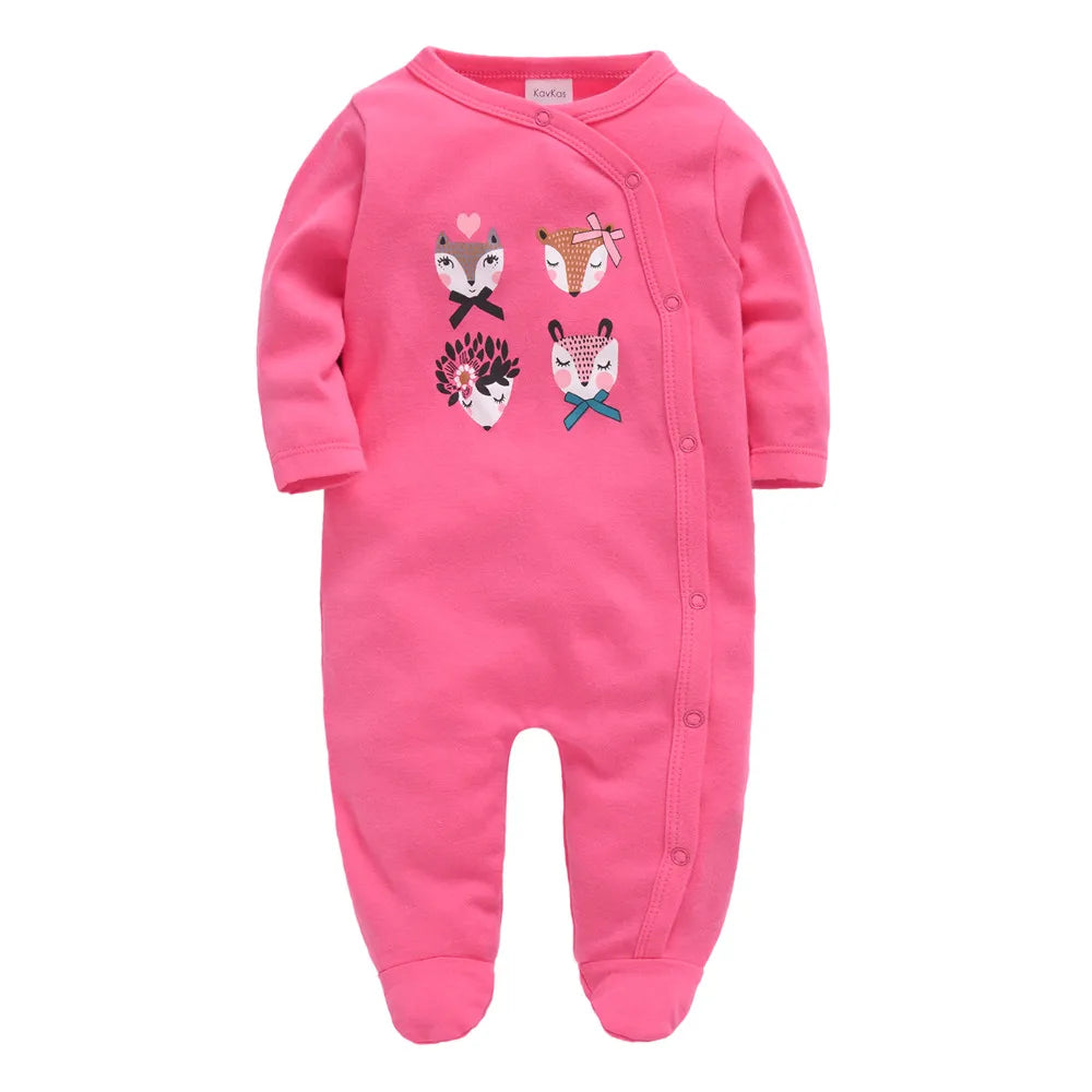 3-4 Pcs/Lot Baby Girls Boys Cartoon Design Cotton Rompers