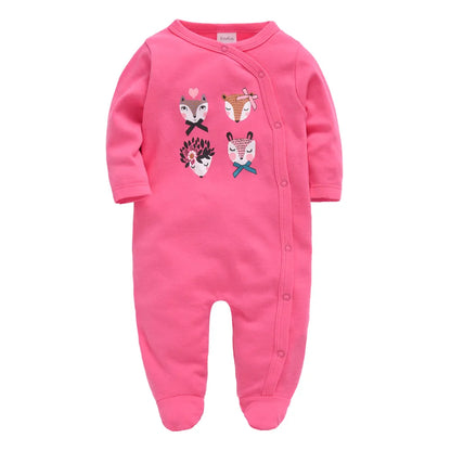 3-4 Pcs/Lot Baby Girls Boys Cartoon Design Cotton Rompers