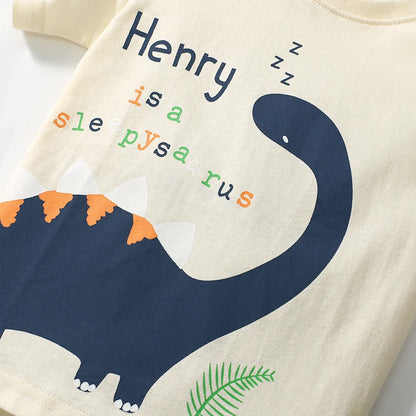Kids Boys Cartoon Dinosaur Tops+Pants Tracksuit Sets childrensterritory