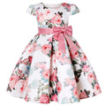Girls' Sleeveless Flower Striped Design Party Dress childrensterritory